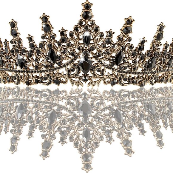 Gold Crown for Women Crystal Princess Tiaras Rhinestone Queen Headband Wedding B - Picture 1 of 6